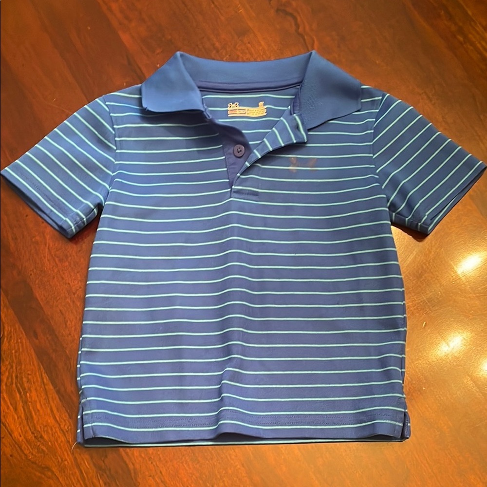 Under Armour Blue and Green Polo Shirt with Stripes